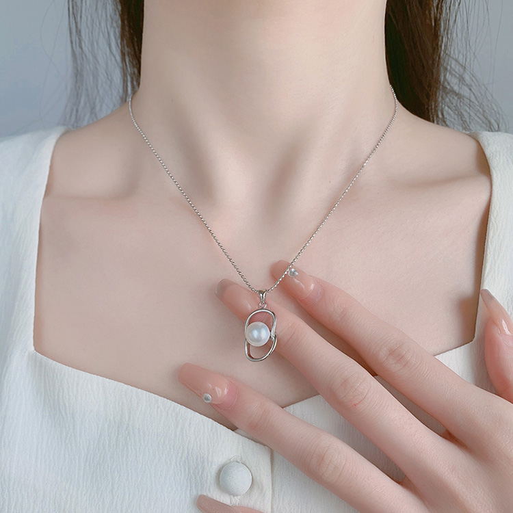 Simple Cultured Freshwater Pearl Pendant Charm - Image 2