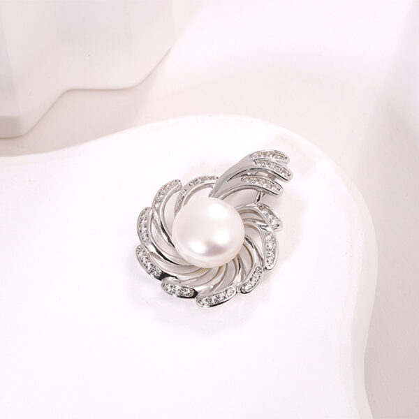 Swirl Design Sterling Silver Pearl Pendant - Image 4