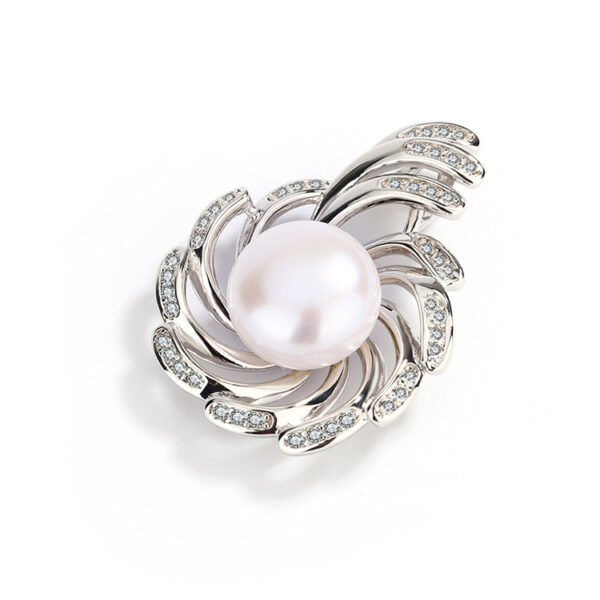 Swirl Design Sterling Silver Pearl Pendant - Image 3