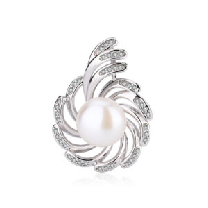 Swirl Design Sterling Silver Pearl Pendant