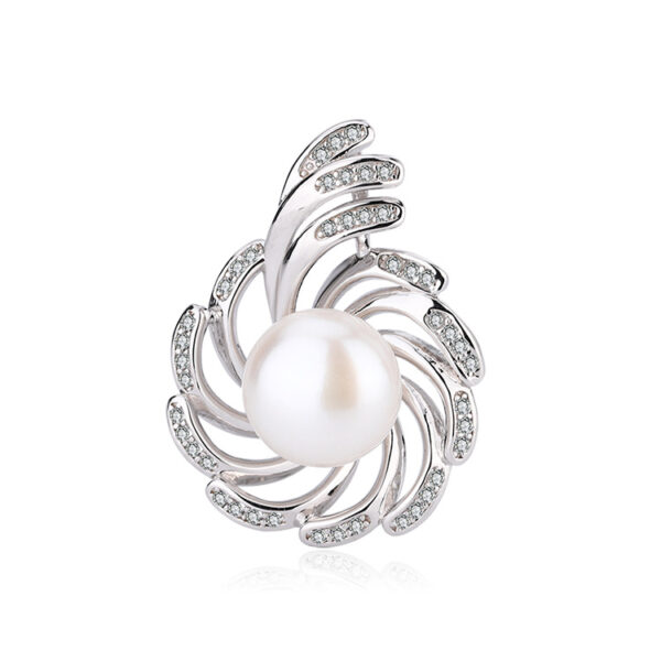 Swirl Design Sterling Silver Pearl Pendant