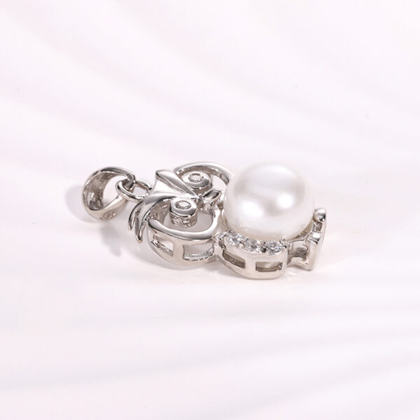 Sterling Silver Owl-Shaped Pearl Pendant - Image 4