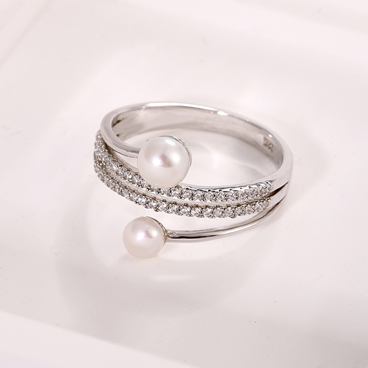 Sterling silver 2 Pearl Ring - Image 4