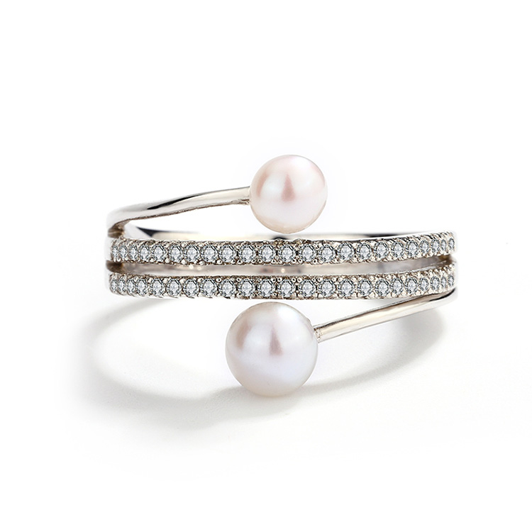 Sterling silver 2 Pearl Ring - Image 3