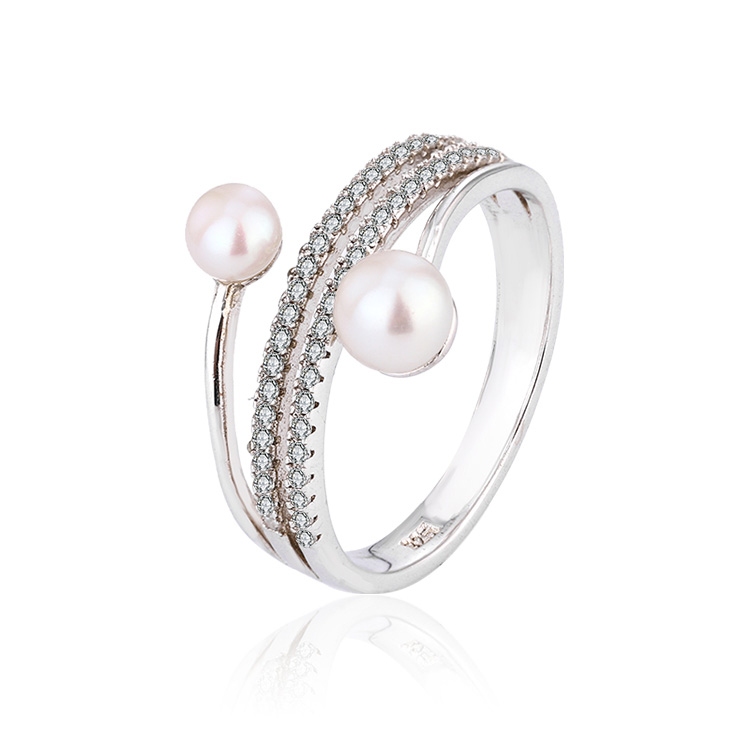 Sterling silver 2 Pearl Ring