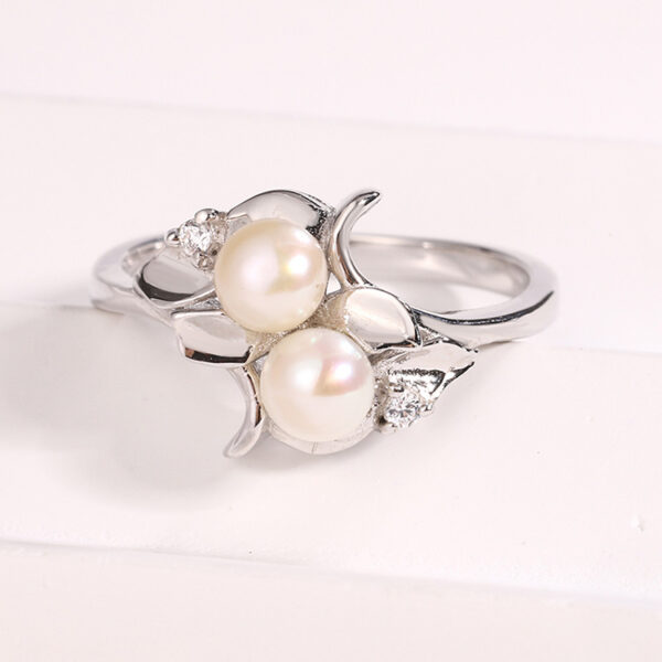 Vintage Pearl Engagement Rings with Two Pearls - Image 5