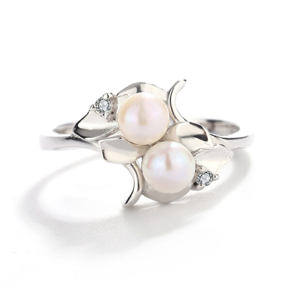 Vintage Pearl Engagement Rings with Two Pearls - Image 3