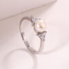 Zircon Accents Ladies Pearl Rings - Image 5