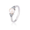 Zircon Accents Ladies Pearl Rings