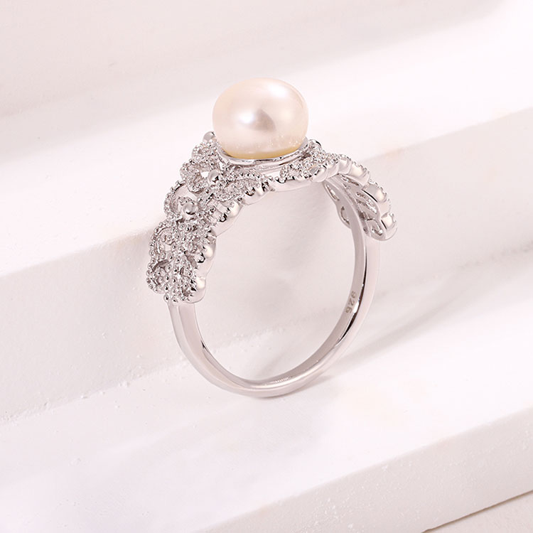 Vintage Ornate Pearl Statement Ring - Image 6