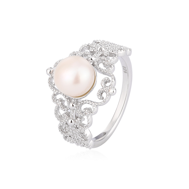 Vintage Ornate Pearl Statement Ring
