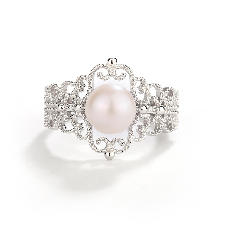 Vintage Ornate Pearl Statement Ring - Image 3