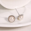 Sterling Silver Braided Rope Pearl Earrings - Image 5
