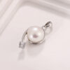 Round Sterling Silver Pearl Pendant - Image 5
