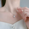 Round Sterling Silver Pearl Pendant - Image 2