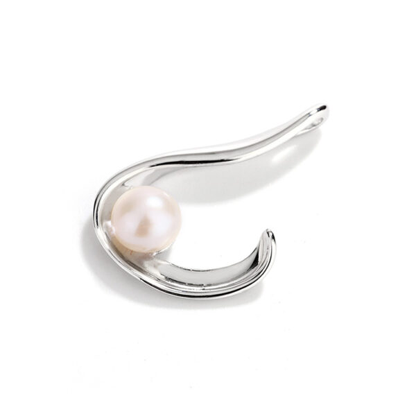 Abstract Shape Sterling Silver Pearl Pendant - Image 3