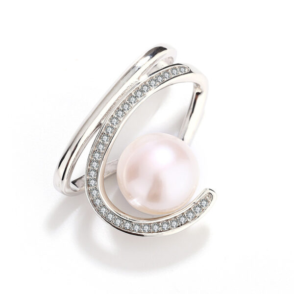 Simplicity Curve Sterling Silver Pearl Pendant - Image 3