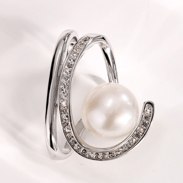 Simplicity Curve Sterling Silver Pearl Pendant - Image 4