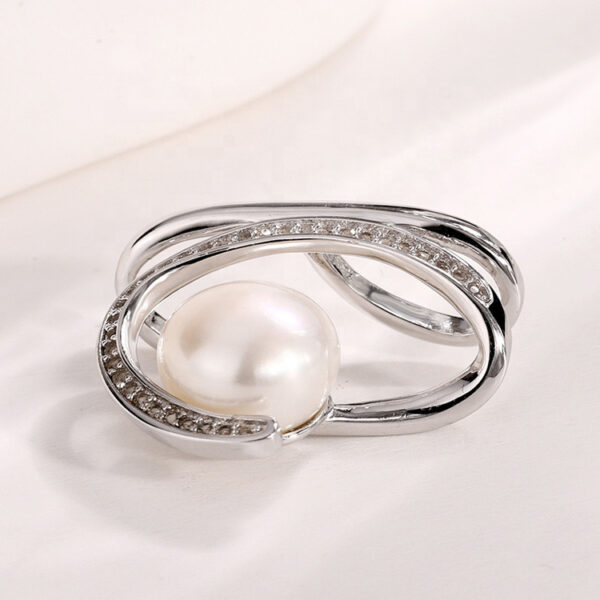 Simplicity Curve Sterling Silver Pearl Pendant - Image 5