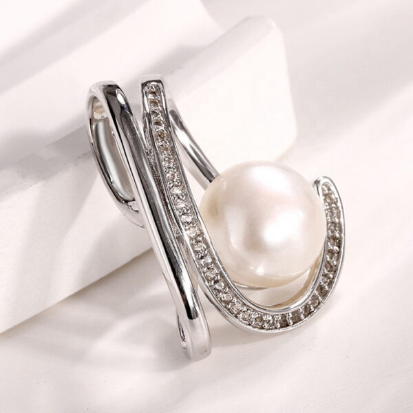 Simplicity Curve Sterling Silver Pearl Pendant - Image 6
