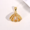 Seashell Single Pearl Gold Pendant - Image 4