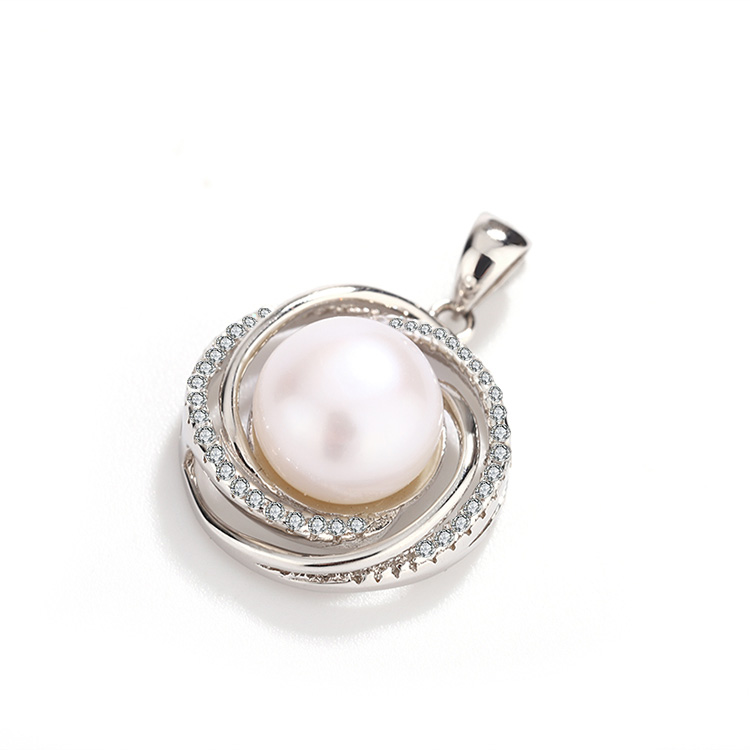 Interwoven Loops 10mm Pearl Pendant - Image 3