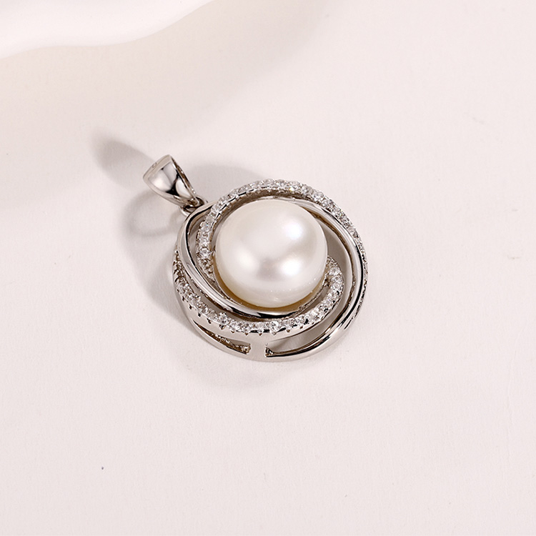 Interwoven Loops 10mm Pearl Pendant - Image 5