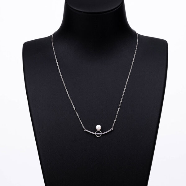 Circular Ring Real Pearl Necklace - Image 2