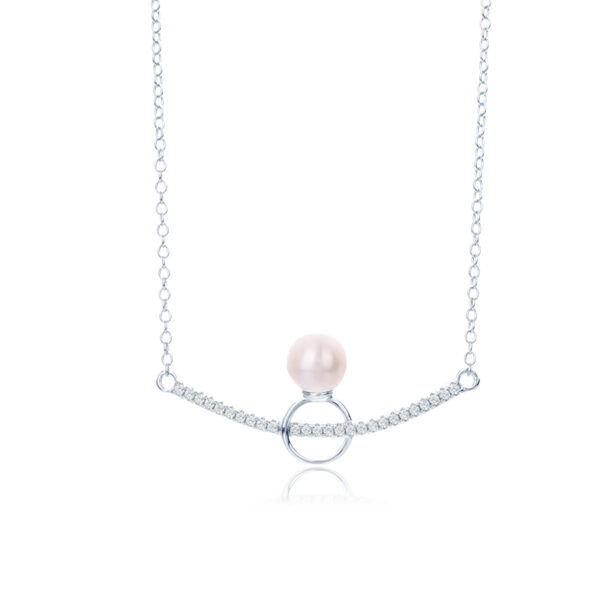 Circular Ring Real Pearl Necklace