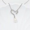 Pearl Open Asymmetrical Heart Necklace - Image 3