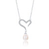Pearl Open Asymmetrical Heart Necklace