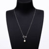 Pearl Open Asymmetrical Heart Necklace - Image 2