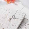 Pearl Open Asymmetrical Heart Necklace - Image 5