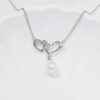 Two Intertwined Heart Women Pearl Necklace - Image 3