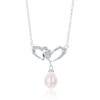 Two Intertwined Heart Women Pearl Necklace