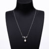 Two Intertwined Heart Women Pearl Necklace - Image 2